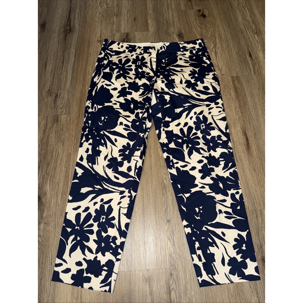 J‎ Crew Size 8 Floral Print Women's Straight Leg Pants